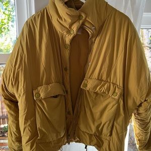Free People Movement mustard yellow packable jacket